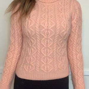 The Limited Pink Wool & Rabbit Hair Turtleneck